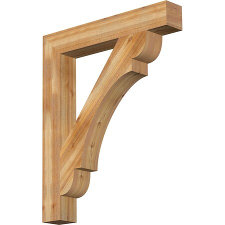 Ekena Millwork Olympic Block Rough Sawn Bracket, Western Red Cedar, 6"W x 40"D x 48"H BKT06X40X48OLY05RWR